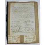 Paper ephemera, a letter regarding an extrodinary meeting of bankers, merchants and others held at