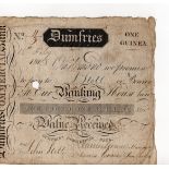 Scotland Lost Banks/Private Issues, Dumfries Commercial Bank 1 Guinea dated 15th July 1805, serial