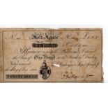 Holt House, Derbyshire, 1 Pound dated 1801, LOW radar number 101 for Dakeyne, Sons & Company (