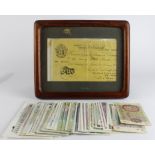 British Isles group (88), Bank of England (7) including Beale white 5 Pounds in wooden frame,