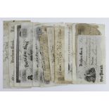 Provincial Notes and Sight Notes (16), including Durham Bank 1 Pound unsigned/unissued, Warwick &