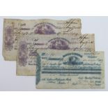 Australia Sight Notes (3), Union Bank of Australia dated 1858 (2) consecutive numbers, Bank of
