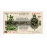 Warren Fisher 10 Shillings (T30) issued 1922, serial N/74 108703 (T30, Pick358) original VF