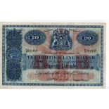 Scotland, British Linen Bank 20 Pounds dated 11th December 1957, signed A.P. Anderson, serial F/5