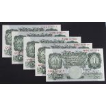 Beale 1 Pound (B268) issued 1950 (5), a group of Uncirculated notes including a FIRST SERIES note