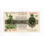 Warren Fisher 10 Shillings (T30) issued 1922, serial N/98 548879 (T30, Pick358) original VF+