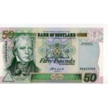 Scotland, Bank of Scotland 50 Pounds dated 29th January 2003, FIRST SERIES note for this signature