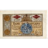 Scotland, Bank of Scotland 20 Pounds dated 12th September 1960, signed Bilsland & Watson, serial 6/D