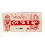 Bradbury 10 Shillings ( T9) issued 1914, Royal Cypher watermark with 'AGE' also seen in watermark