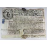 Paper ephemera, vellum and paper indentures (11), dated range 1609 - 1772, including a large fine