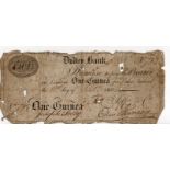 Dudley Bank 1 Guinea dated 1802, serial No. 725 for Self & Co., signed Edw. Hancox (Outing714a)