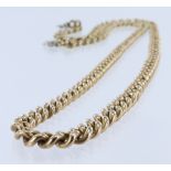 9ct Gold pocket watch chain (each link stamped) , length approx 49cm, end clasps are non gold