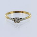 Stamped '18ct Plat', old cut diamond solitaire ring, approx diamond weight 0.23ct, estimated