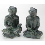 Austin Products. "Mathematician and a Scribe" bookends by Austin Products, c1961. Green bronze