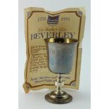 Silver Barker Ellis 1973 Beverley commemorative goblet, 160 of 400, with certificate. Weight 184.7g