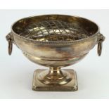 Silver rose bowl on a pedestal base, hallmarked 'H.A, Sheffield 1912', height 11.5cm, diameter