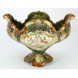 Alhambrian Staffordshire Majolica planter (circa 1880-1910). Stamped 'Alhambrian' to base.