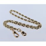 9ct pocket watch chain. Length 42cm, weight 12.3g