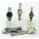 Five ladies maual / automatic wristwatches. Includes Seiko 5 automatic along with three further