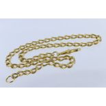 18ct pocket watch chain, length 39cm , weight 27.7g