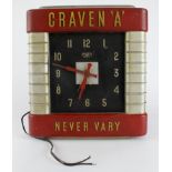 Craven A. An original 'Craven A' shop advertising clock, made by 'Smith Sectric', diameter 47cm