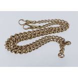 9ct pocket watch chain. Length 42cm, weight 32.3g