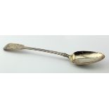 Large silver serving spoon, hallmarked 'JB, London 1838', length 30cm approx., weight 4oz. approx.