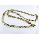 9ct yellow gold hollow curb chain, approx. 8mm wide links, length 52cm, weight 14.0g