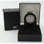 Montblanc desk clock (8570), height 72mm approx., with service guide, contained in original case and