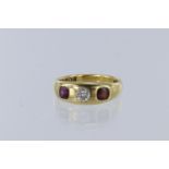 18ct yellow gold gypsy ring, centre old cut cushion diamond approx 0.23ct, estimated colour approx