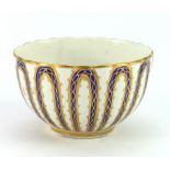 Royal Crown Derby Tea Bowl Pattern 31. Coiled cobalt blue decoration with gilt chain. 8.5 cm