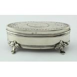 Small silver box for two rings, has a plush interior, top and bottom hallmarked H.M. Birmingham,