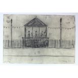 Attributed to L S Lowry (Unverified) Pencil/graphite sketch depicting figures in a bandstand,