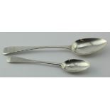 Two Channel Islands silver spoons both marked for George Hamon of Jersey c.1780 ; both Old English