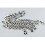 Six Silver bracelets. Various lengths & weights. Total 194.3g