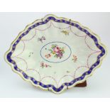 Royal Crown Derby Octagonal Dish. Pattern 10. Central floral cartouche. Pink garland chain