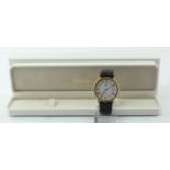 Gents Zenith Cosmopolitan gilt and stainless steel quartz wristwatch, approx 35mm dia, boxed with