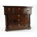 Victorian miniature mahogany Scottish style chest of three long drawers with a fourth top drawer