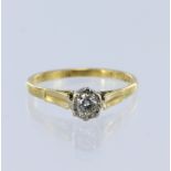 18ct yellow gold solitaire ring set with a single round brilliant cut diamond weight approx. 0.