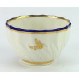 Royal Crown Derby Tea Bowl Pattern 54. Leaf moulded relief with gilt flowers. 7.5 cm diameter