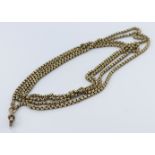 9ct gold "Muff" chain. Approx 160 - 170cm, weight 31.1g