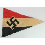 German NSDAP early style pennant using the National colours, service wear.