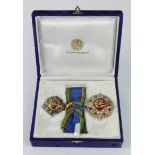 Thailand an Order of the Crown Dame Commander set with bow ribbon in fitted case of issue.