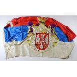 Serbia a WW1 Flag in silk, shows wear, but in VGC.