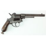 Belgian 6 shot pinfire revolver after the French Le Faucheux design. Belgian proof, barrel 6",