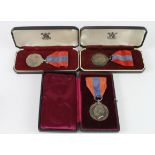 Imperial Service Medals all cased, GV (Walter Richard Measor), GVI (James William David Billson),