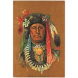 Silks - American Tobacco Co, type, Indian Portraits, canvas / oilcloth issue, P size 153 x 103 mm,