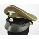 German Waffen SS enlisted mans / NCOs crusher cap, service wear overall, but no mothing, makers