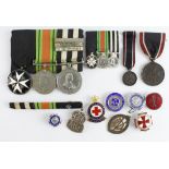 Nursing group of medals & badges to Harold Alan Bugg SRN, mounted as worn, comprising Order of St.