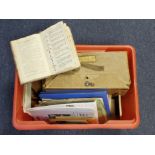 Military related paper ephemera incl WW1 era postcards, certificates, WW2 booklets, photos, etc. (